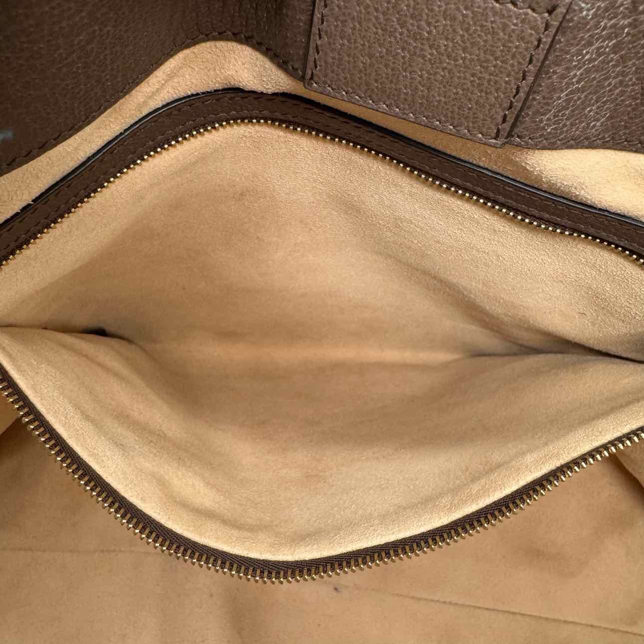 GUCCI GG Supreme Monogram Medium Ophidia Tote Bag Brown