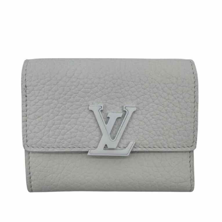 LOUIS VUITTON Taurillon Leather Capucines XS  Wallet Optical White (Pre-Owned)