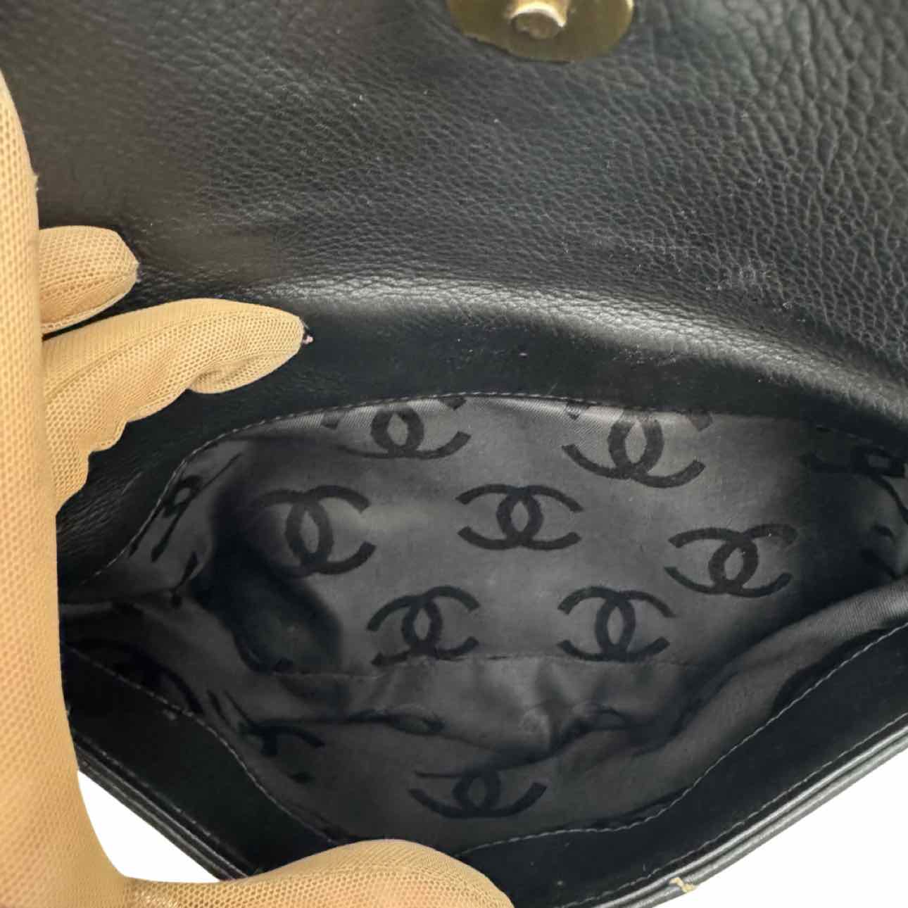 CHANEL Diamond Stitch Surpique Bag Black