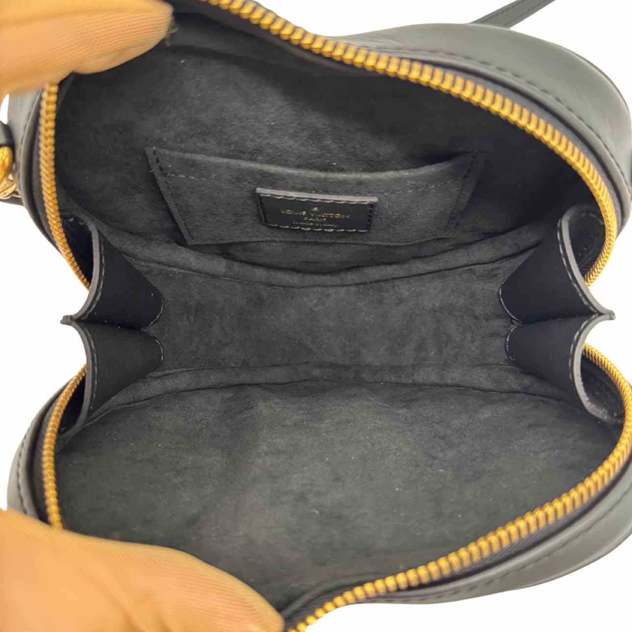 LOUIS VUITTON Calfskin New Wave Heart Crossbody Black