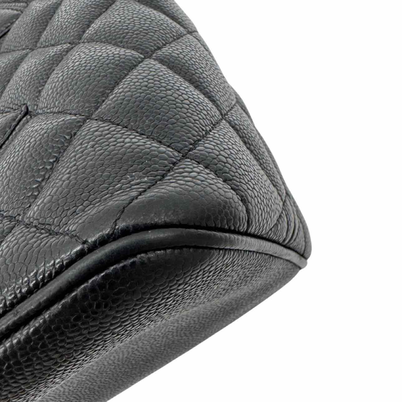 CHANEL Quilted Caviar Medallion Tote Black