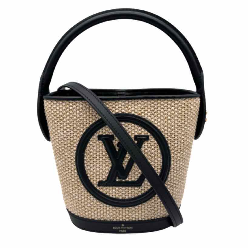 LOUIS VUITTON Raffia Petit Bucket Bag Black (Pre-Owned)