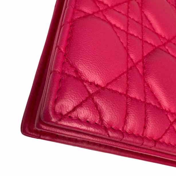 DIOR Cannage Lambskin Lady Dior Clutch Fuchsia (Pre-Owned)