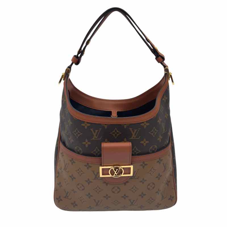 LOUIS VUITTON Monogram Reverse Canvas Dauphine MM Hobo Bag (Pre-Owned)