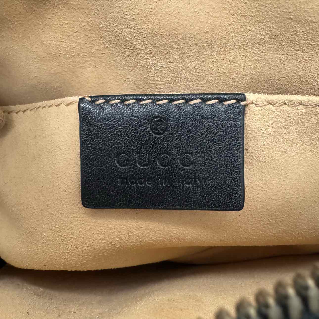 GUCCI Marmont Matelasse Leather Belt Bag 85-34 Black