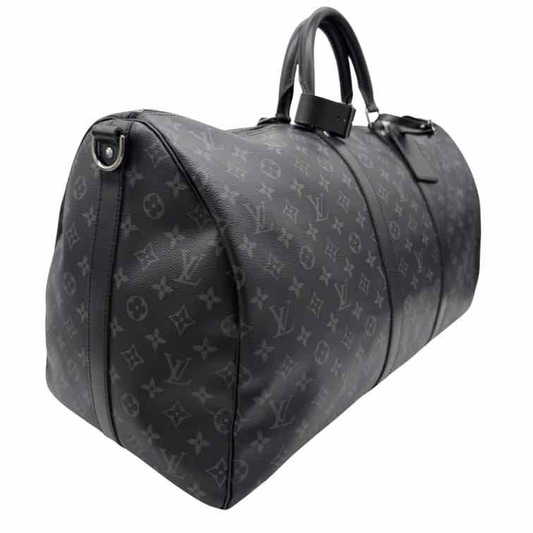 LOUIS VUITTON Monogram Canvas Eclipse Keepall Bandouliere 55 Duffle (Pre-Owned)