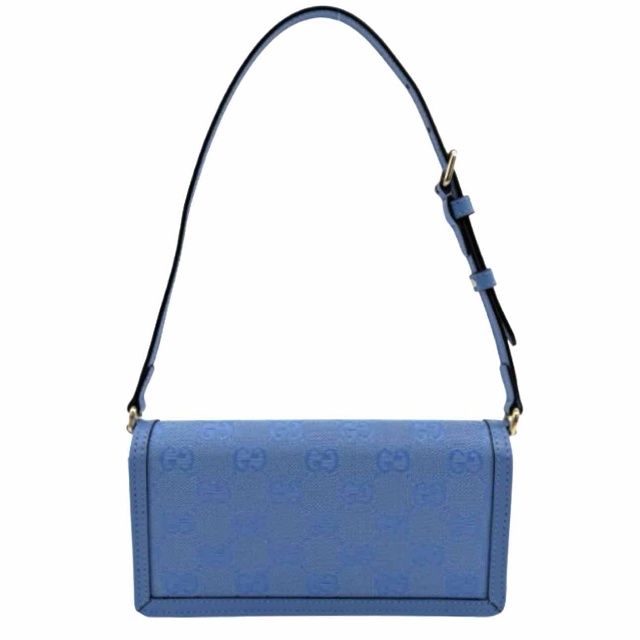 GUCCI GG Monogram Canvas Luce Mini Shoulder Bag Blue