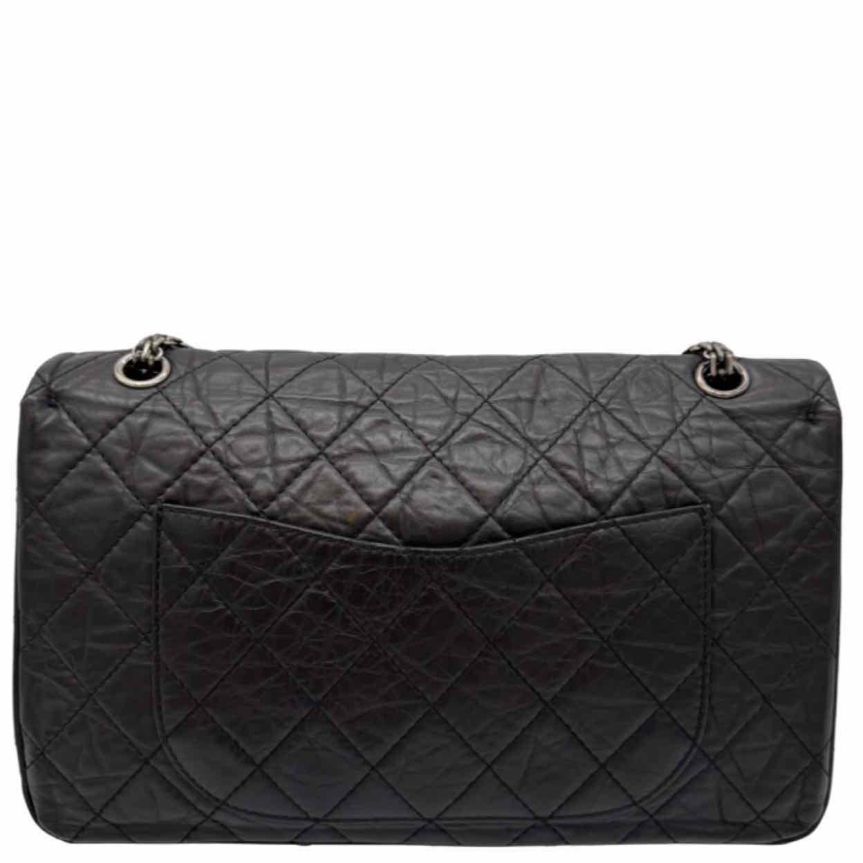 CHANEL Aged Calfskin Quilted 2.55 Reissue 227 Double Flap Black