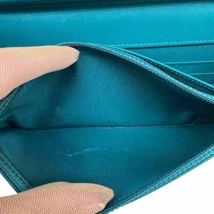 CHANEL Lambskin Quilted Boy Wallet On Chain Green (Pre-Owned)