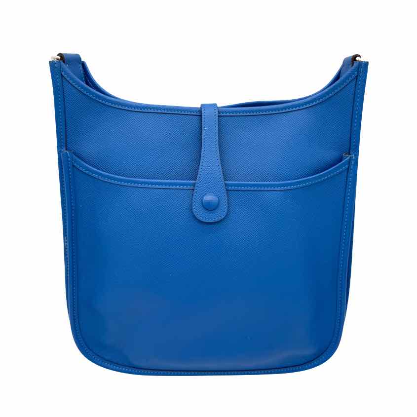 HERMES Epsom Leather Evelyne 29 Crossbody Bag Blue (Pre-Owned)