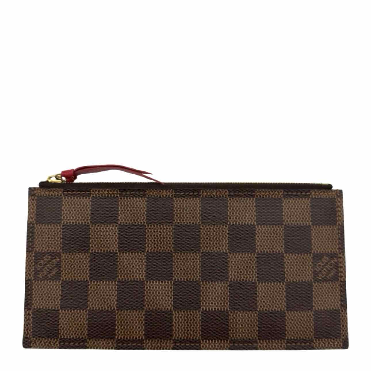 LOUIS VUITTON Damier Ebene Pochette Felicie Cerise Red