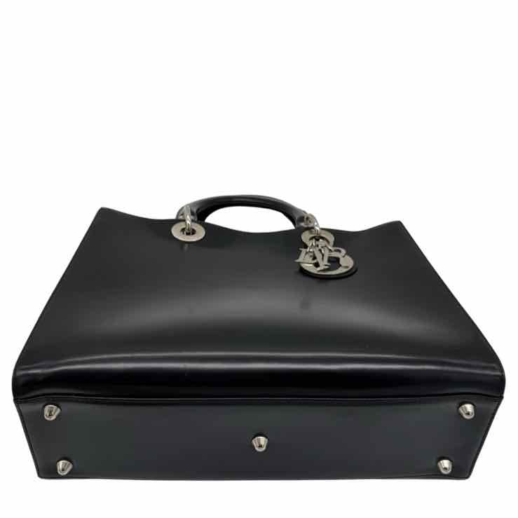 CHRISTIAN DIOR Box Leather Lady Dior Tote Black (Pre-Owned)