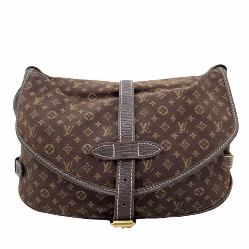 LOUIS VUITTON Monogram Mini Lin Saumur 30 Brown Messenger Bag (Pre-Owned)