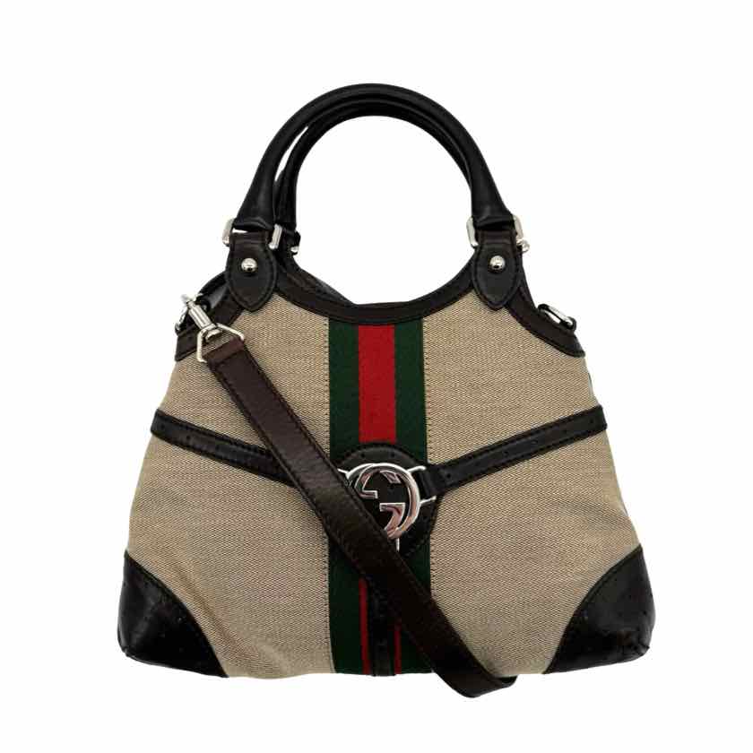 GUCCI Two Way Tote Bag Stripe (Pre-Owned)