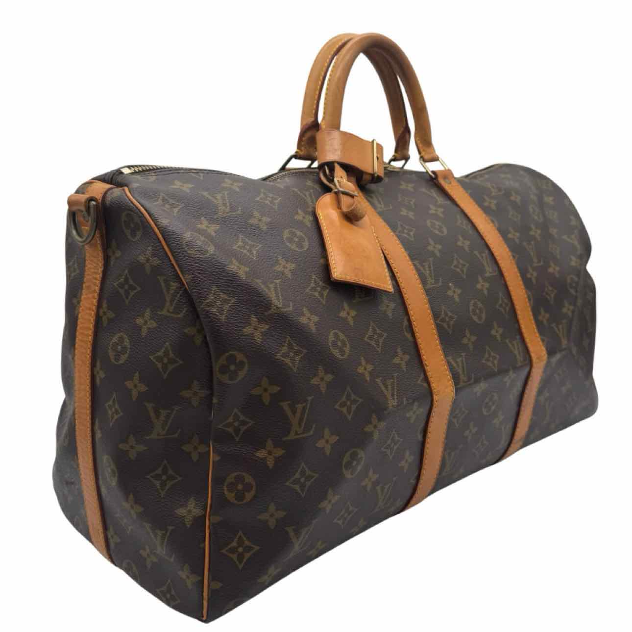 LOUIS VUITTON Monogram Canvas Keepall Bandouliere 50 Brown Duffle