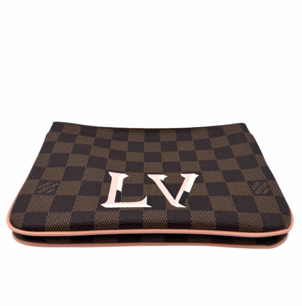 LOUIS VUITTON Double Zip Pochette Damier Ebene (pre-owned)