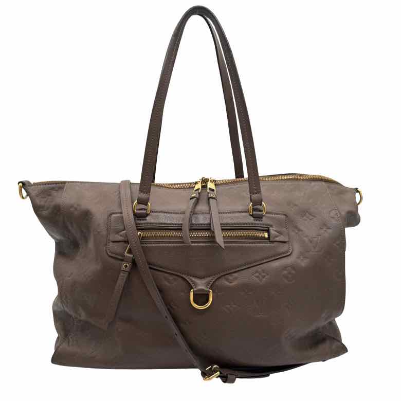 LOUIS VUITTON Leather Monogram Empreinte Lumineuse GM Bag Olive (Pre-Owned)