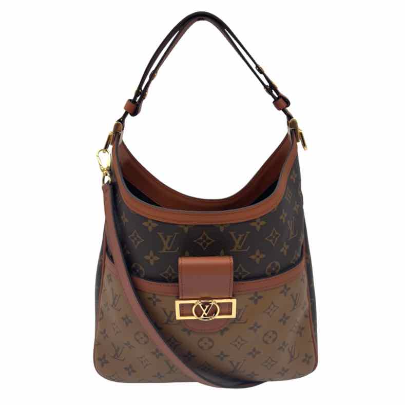 LOUIS VUITTON Monogram Reverse Canvas Dauphine MM Hobo Bag (Pre-Owned)