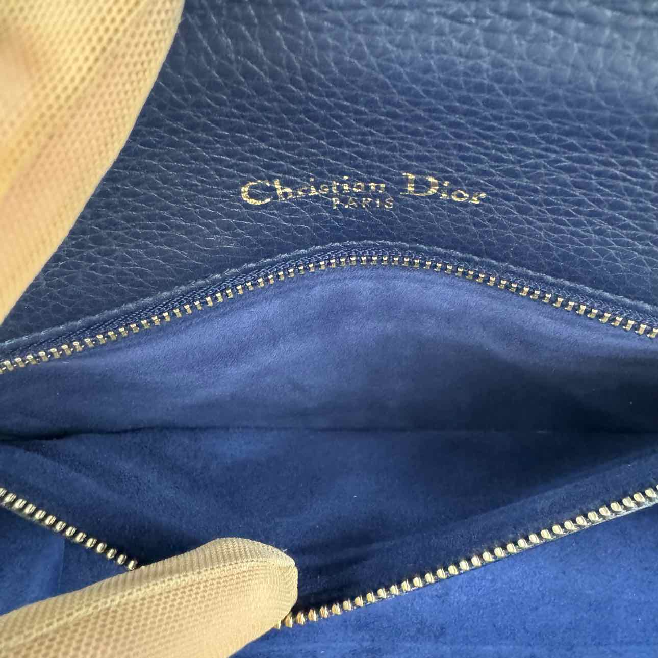 DIOR Calfskin Diorama Flap Medium Navy