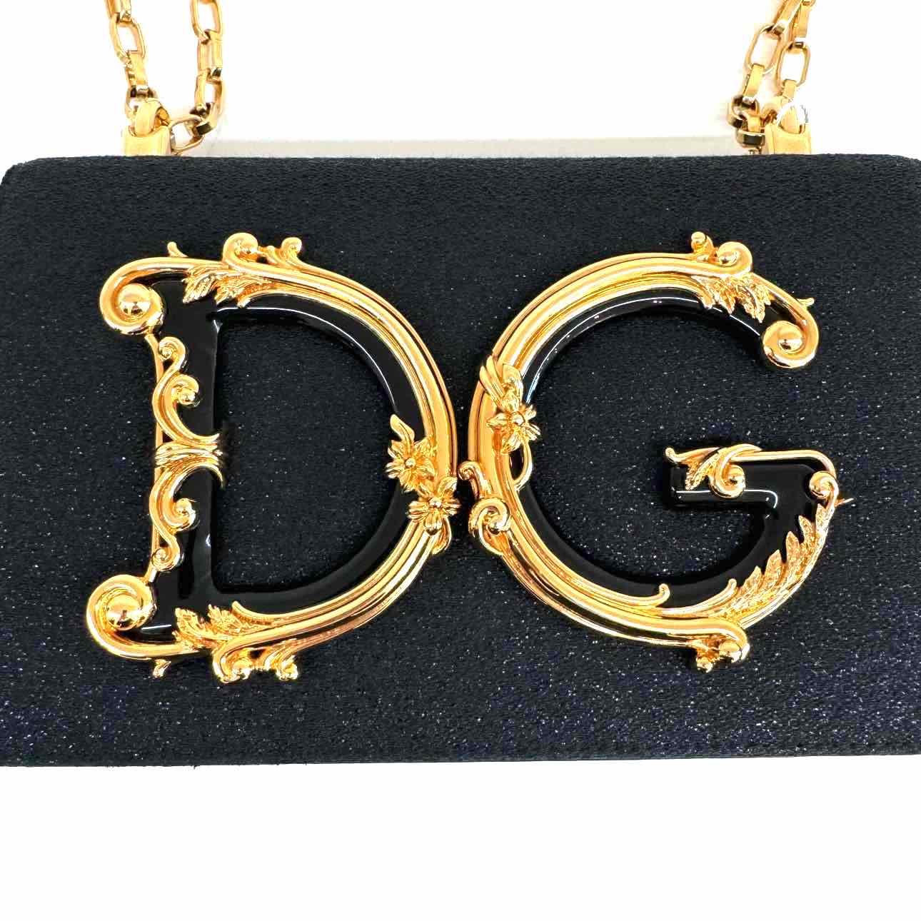 DOLCE & GABBANA Girls Chain Flap Black Lurex (Pre-Owned)