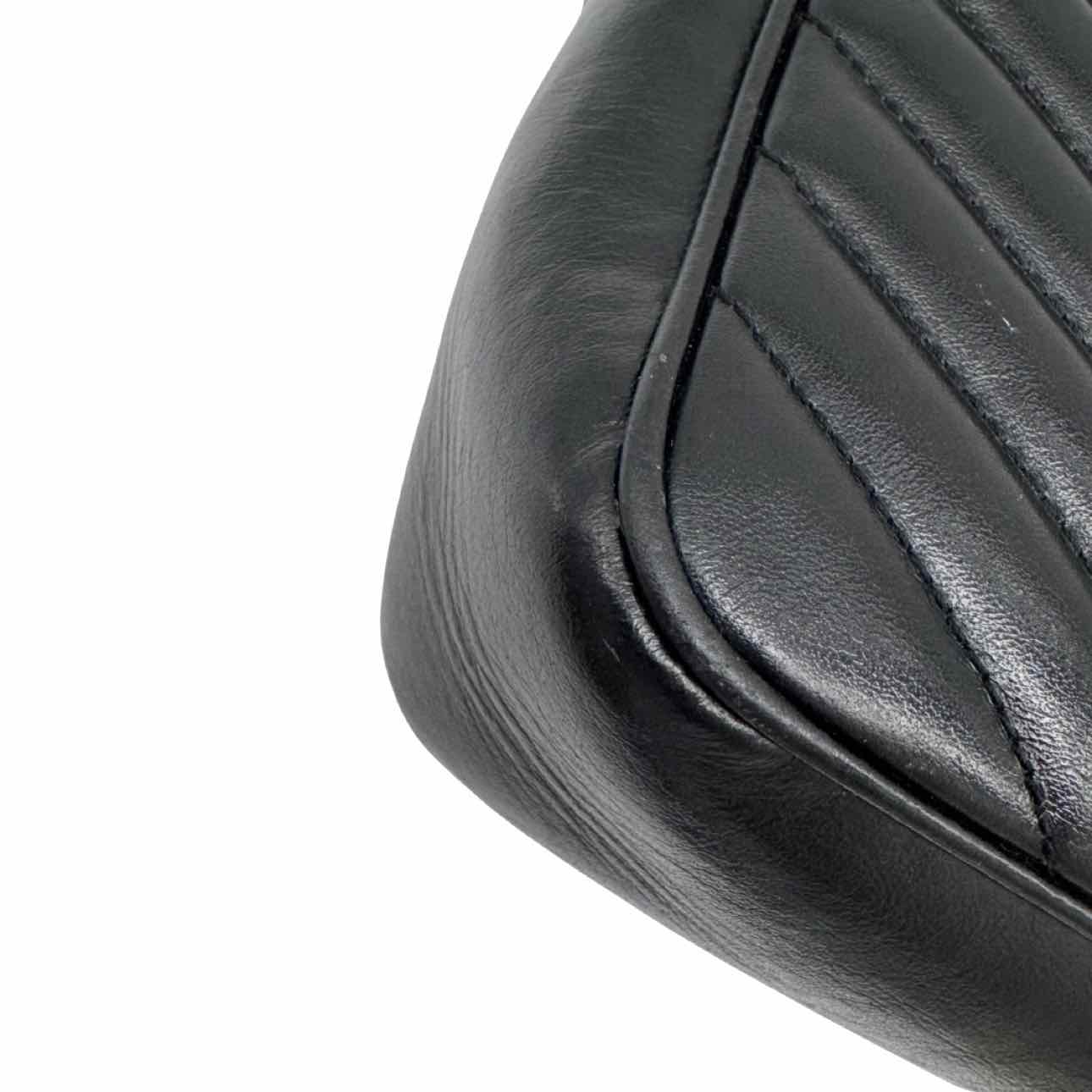SAINT LAURENT Matelasse Chevron Medium Lou Camera Bag Black