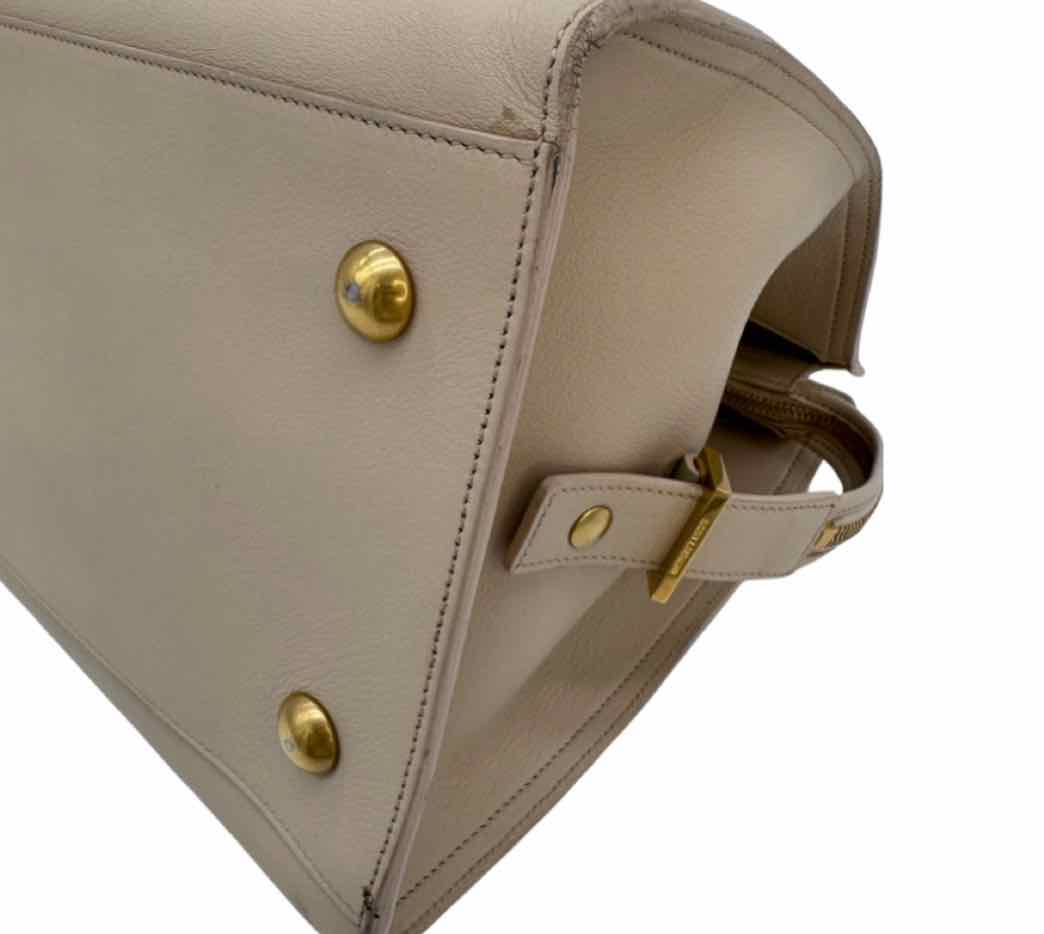 New Arrival - SAINT LAURENT Calfskin Medium Y Cabas Handbag Beige Gold HW