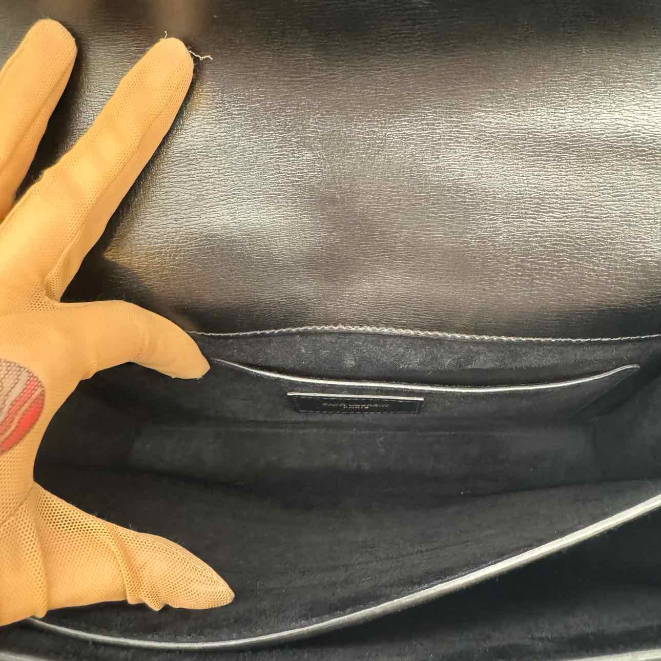 SAINT LAURENT Calfskin Large Sunset Shoulder Bag Black