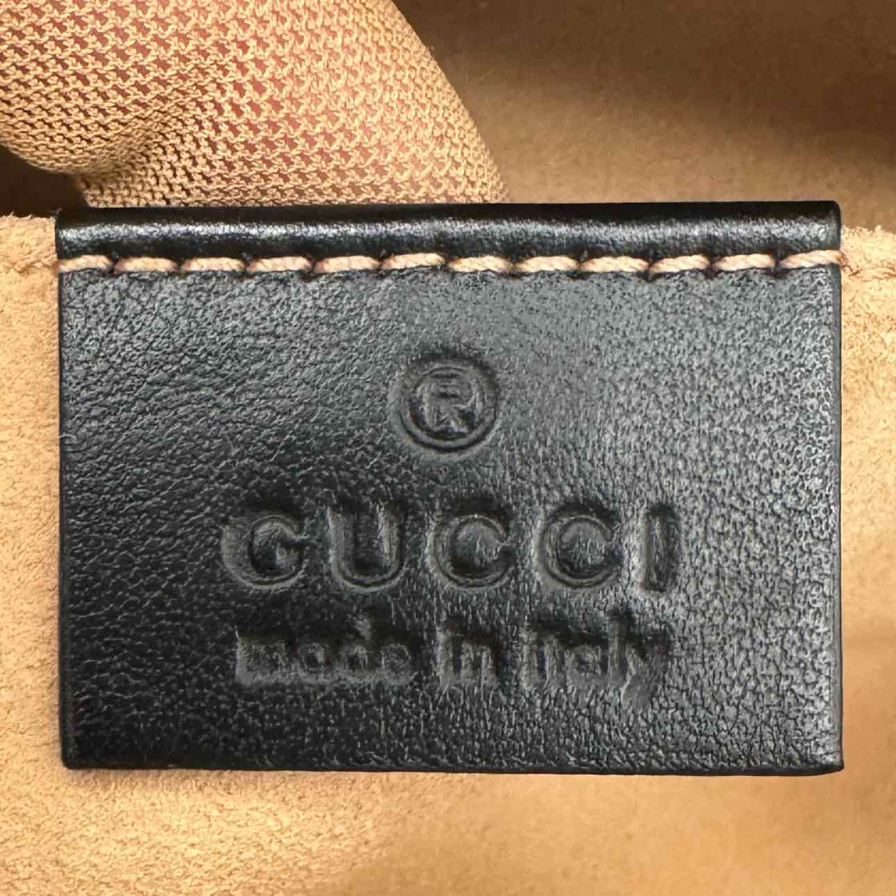 GUCCI Matelasse Chevron Marmont Belt Bag Black