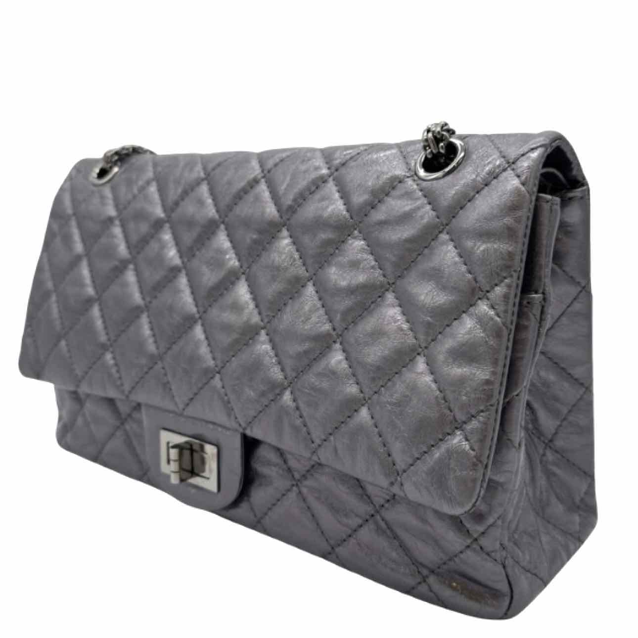 Chanel Metallic Aged Calfskin Quilted 2.55 Reissue 227 Double Flap Silver