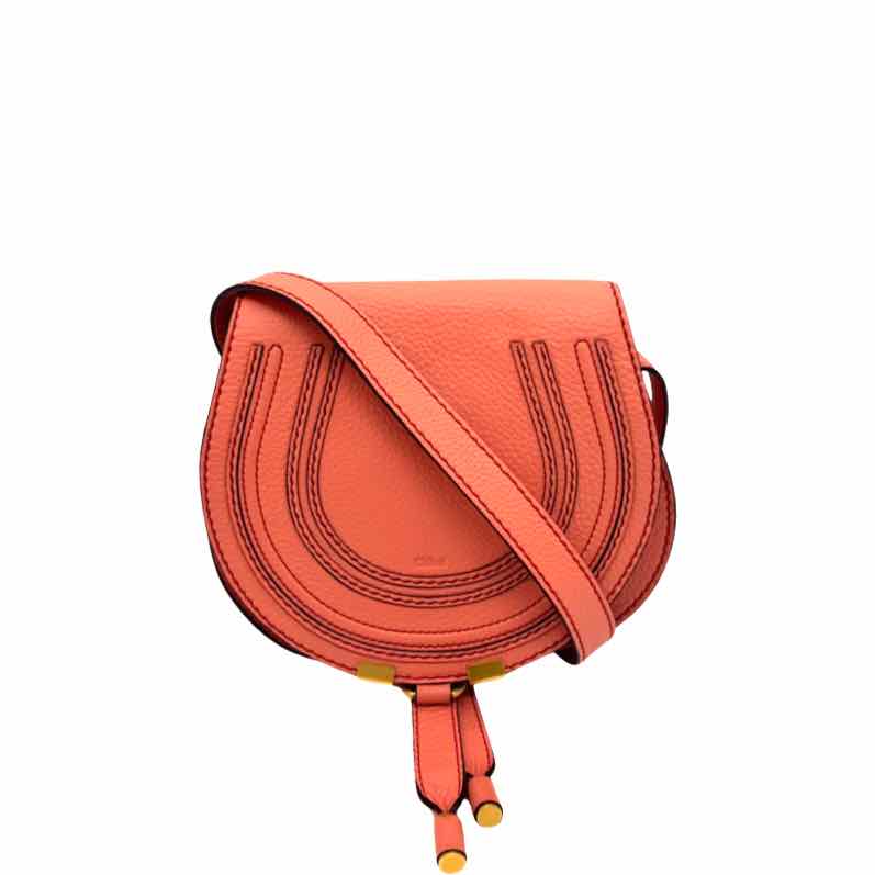 CHLOE Marcie Small Saddle Crossbody Coral (Pre-Owned)