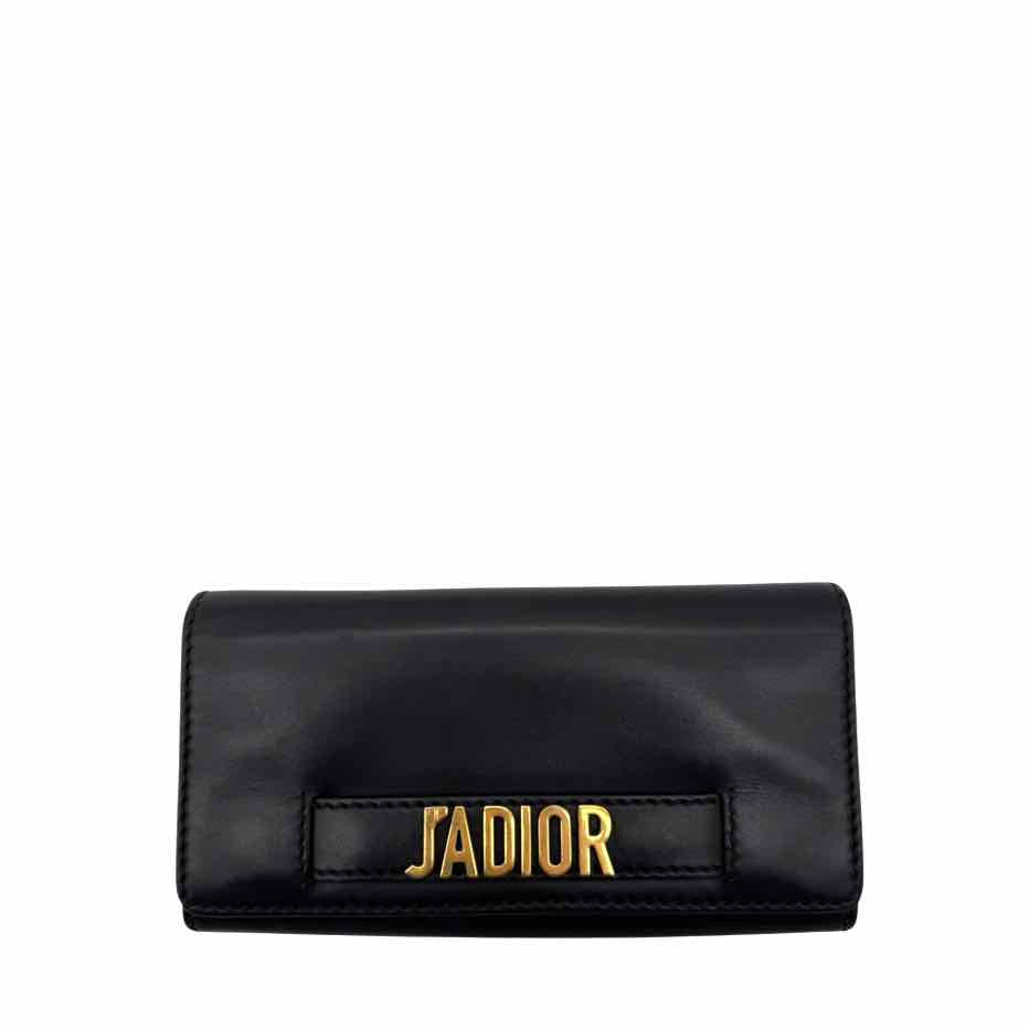 DIOR Calfskin J'Adior Chain Flap Bag Black (Pre-Owned)