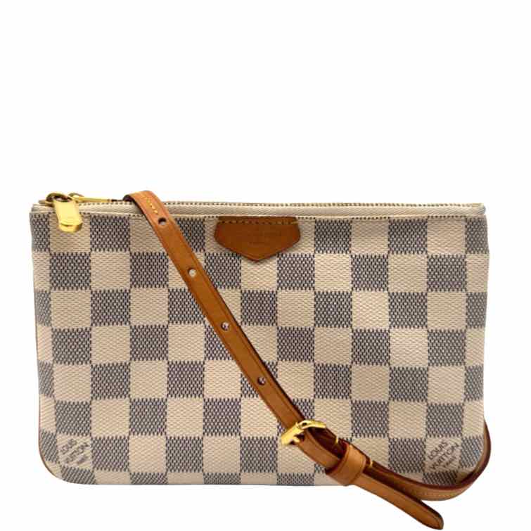 LOUIS VUITTON Damier Azur Double Zip Pouchette Crossbody (Preowned)