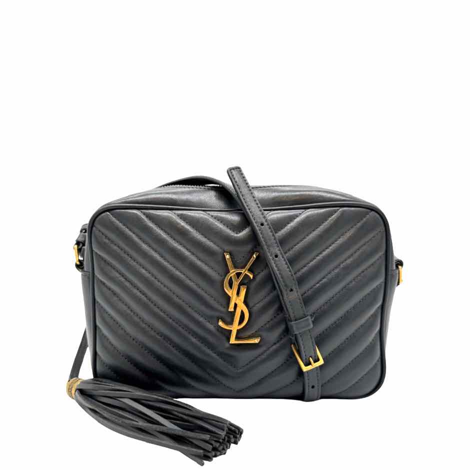 SAINT LAURENT Calfskin Quilted Medium Lou Camera Bag Slate (Pre-Owned)
