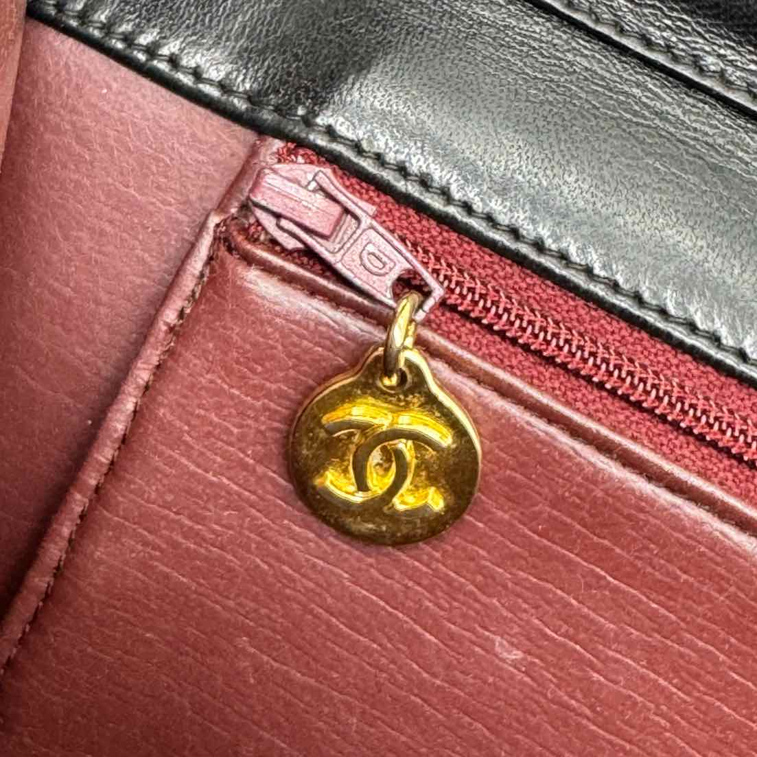 CHANEL Lambskin Push Lock Medium Half Flap Black (Pre-Owned)