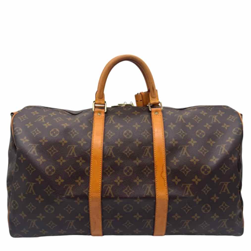 LOUIS VUITTON Monogram Canvas Keepall Bandouliere 50 Brown Duffle