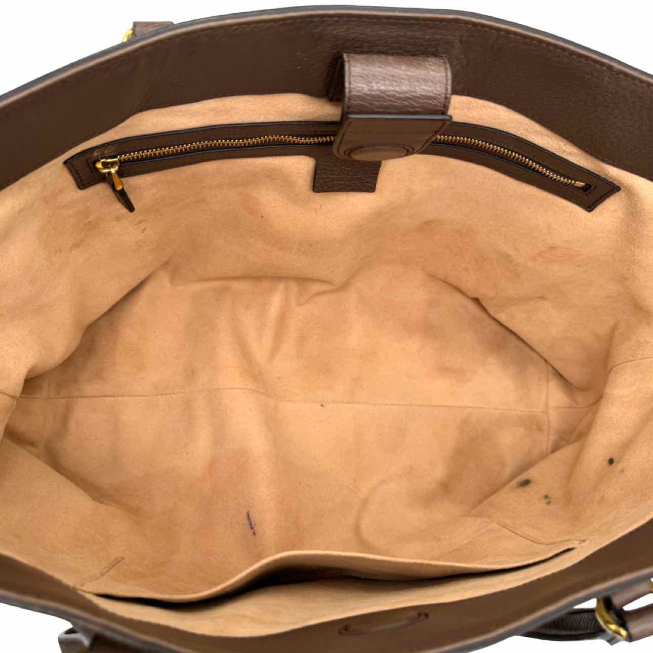 GUCCI GG Supreme Monogram Medium Ophidia Tote Bag Brown