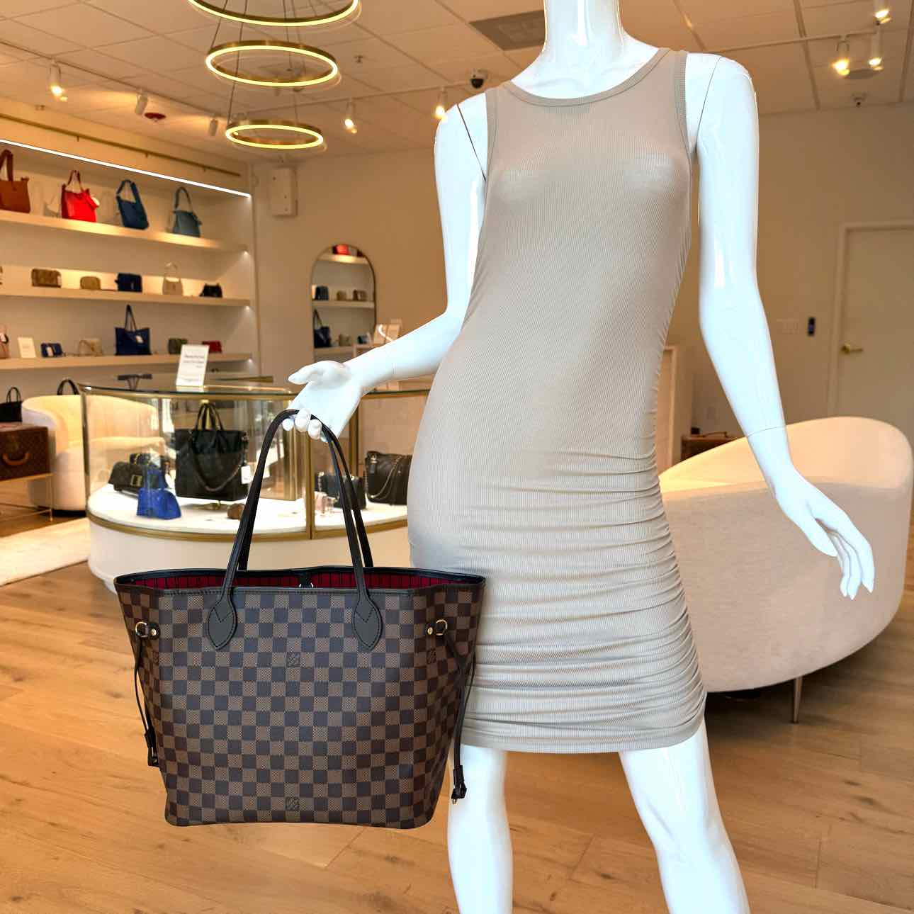 LOUIS VUITTON Damier Ebene Neverfull MM Brown