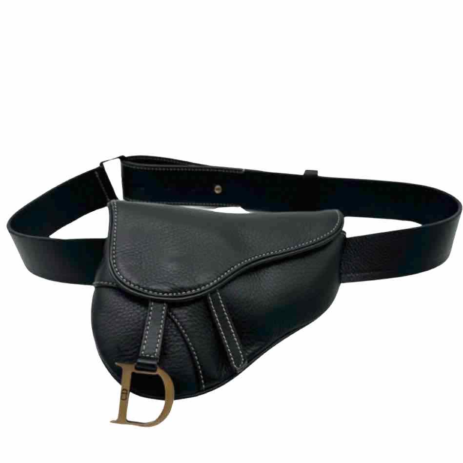 DIOR Saddle Belt Bag Black Size M (Pre-Owned)