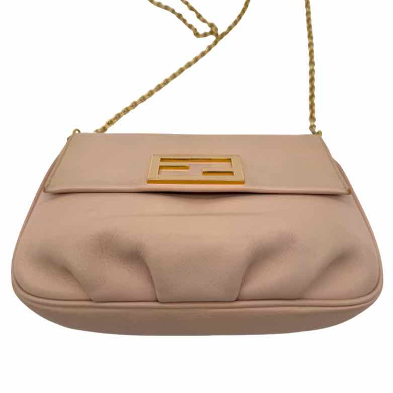 FENDI Calfskin Leather Crossbody Chain Bag (Pre-Owned)