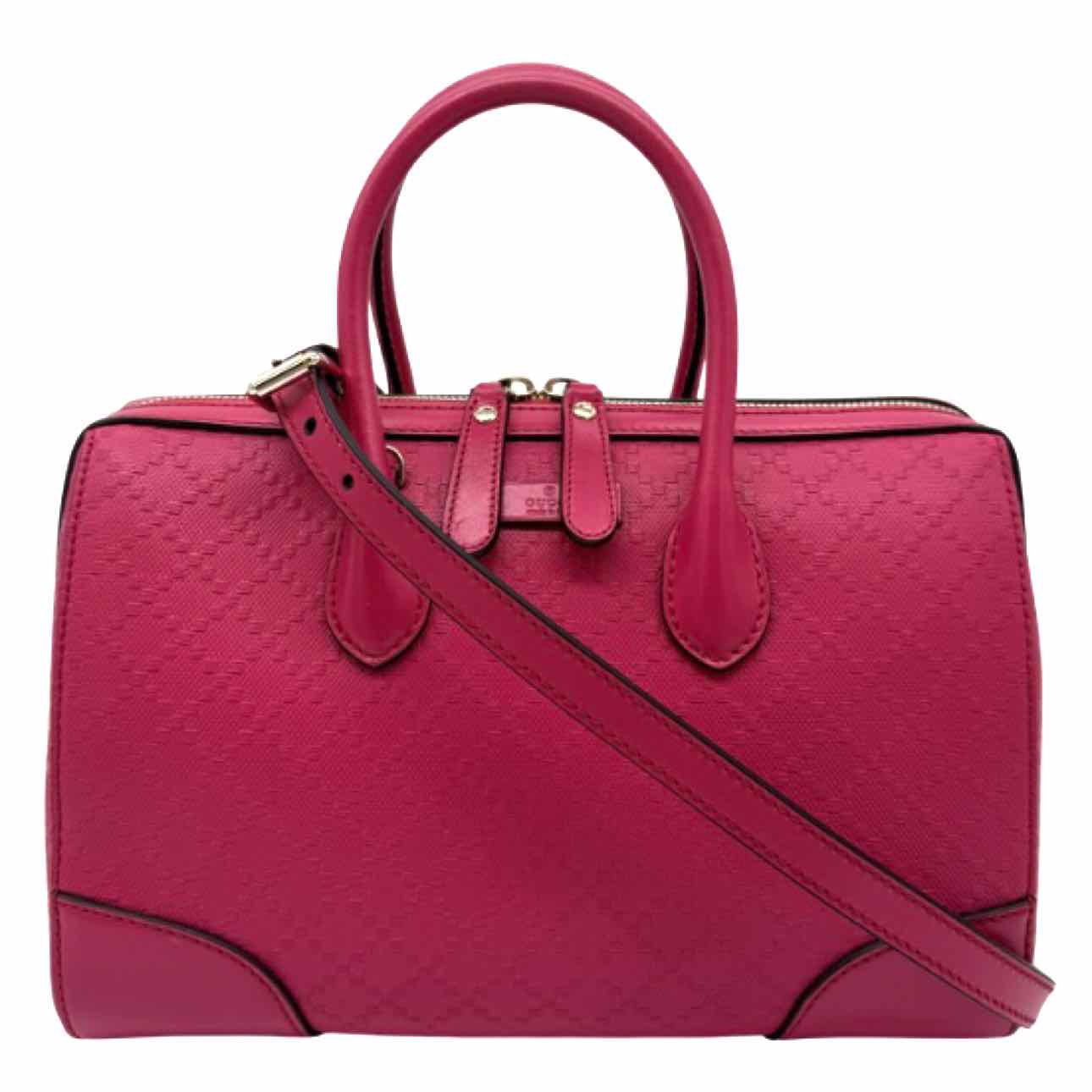 GUCCI Bright Leather Diamante Satchel Pink