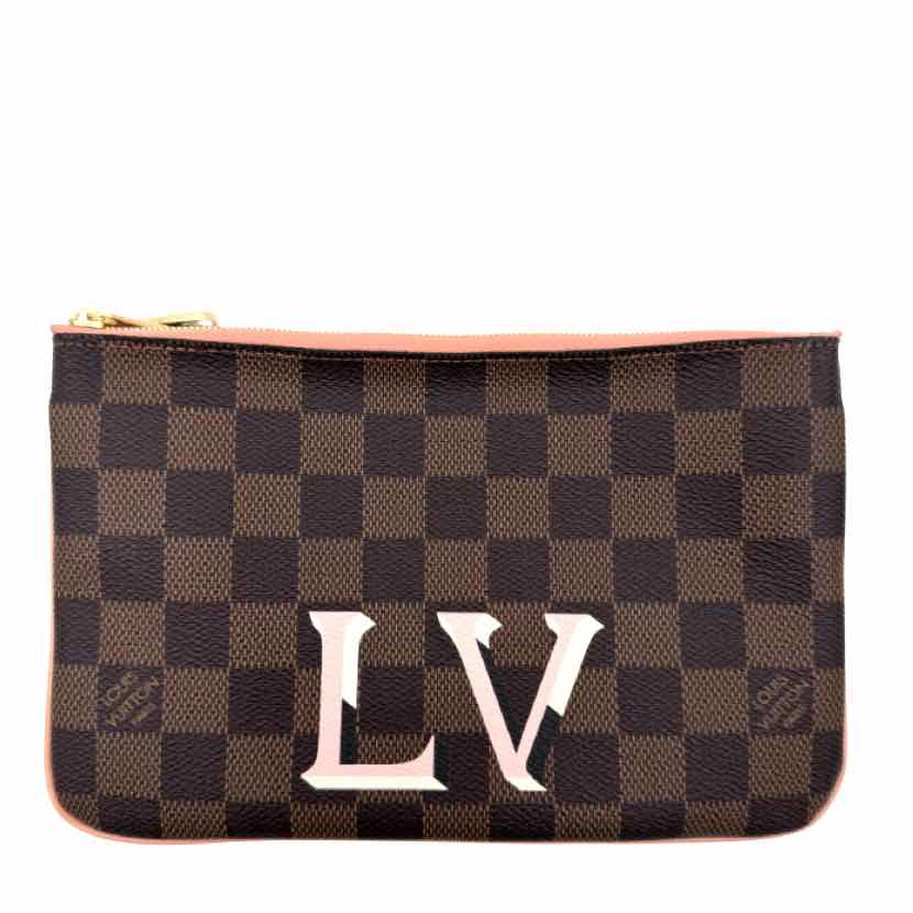 LOUIS VUITTON Double Zip Pochette Damier Ebene (pre-owned)