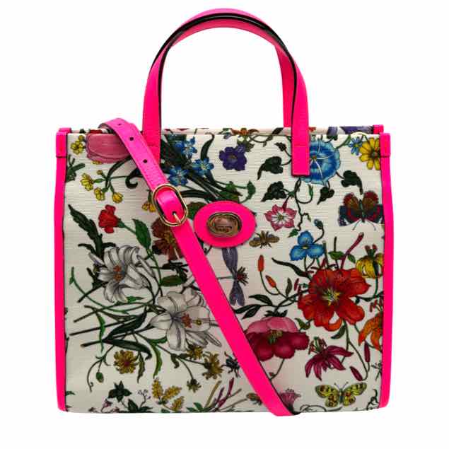 GUCCI Canvas Flora Medium Tote Ivory (Pre-Owned)