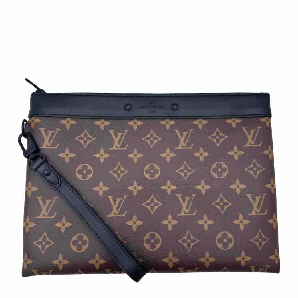 LOUIS VUITTON Monogram Canvas Macassar Clutch to Go (Pre-Owned)