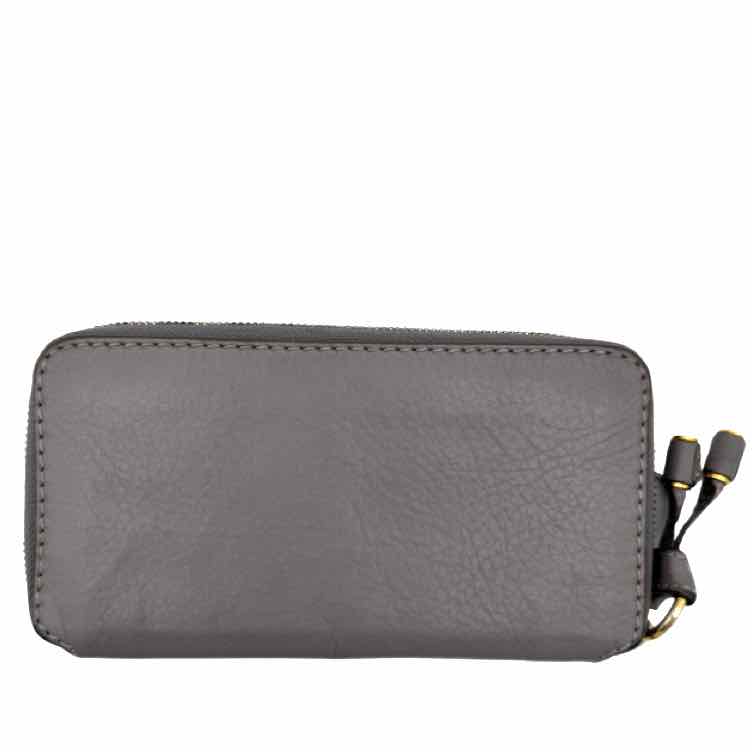 New Arrival - CHLOE Calfskin Leather Marcie Long Wallet Cashmere Grey (Pre-Owned)