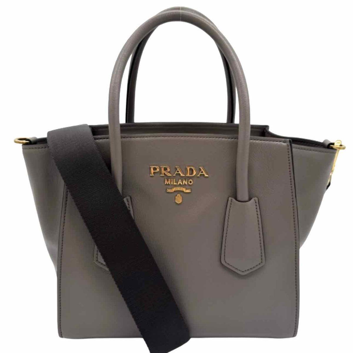 PRADA Saffiano Cuir Double Leather Tote Bag Argilla