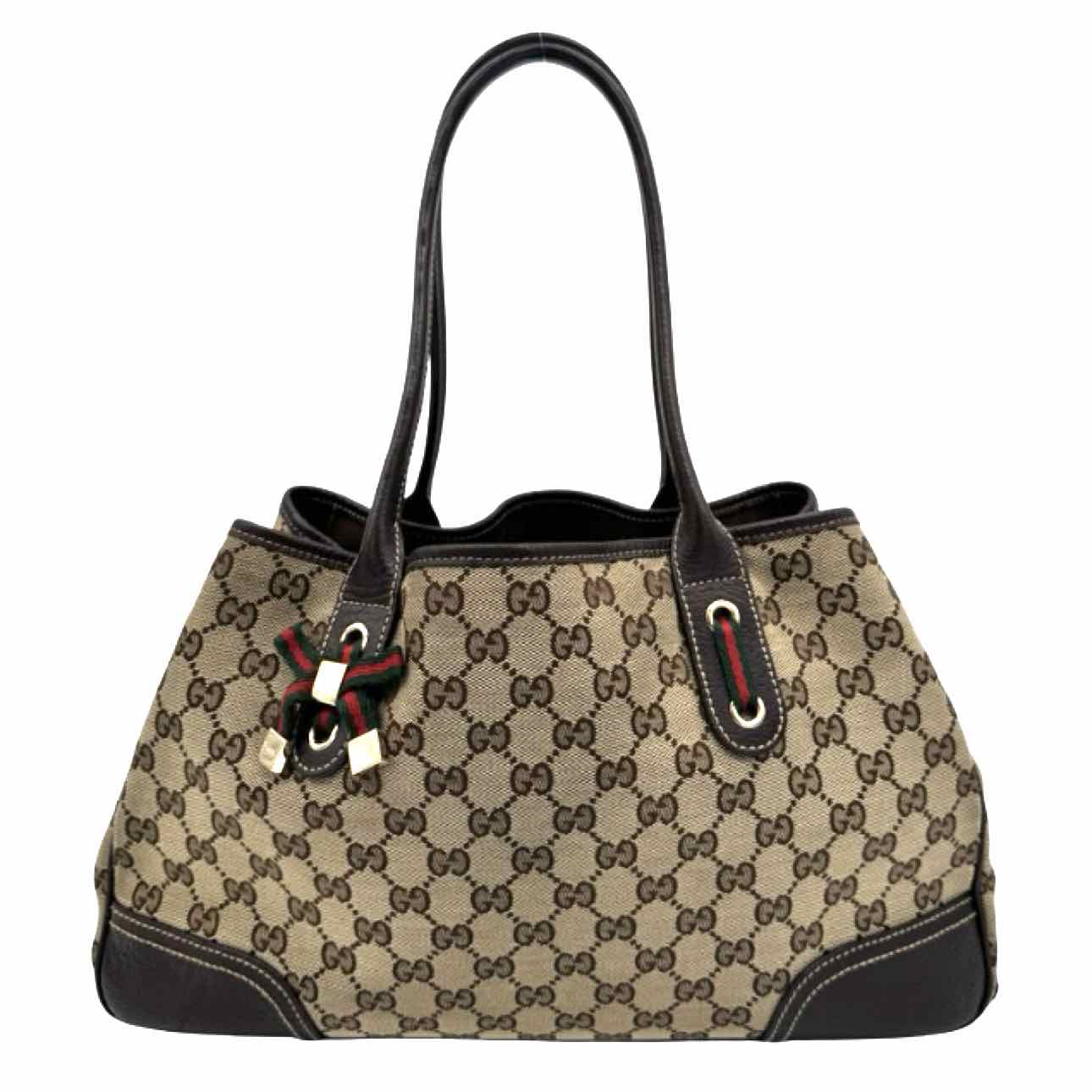 GUCCI GG Canvas Princy Tote Bag Brown