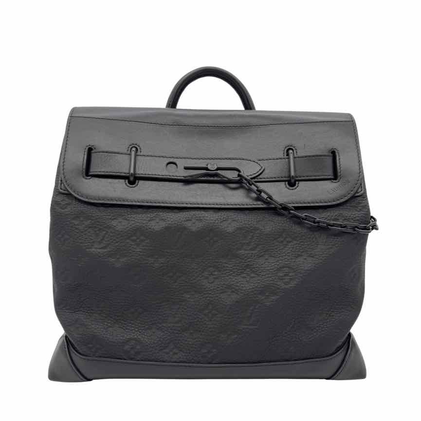 LOUIS VUITTON Taurillon Steamer PM Black (Pre-Owned)