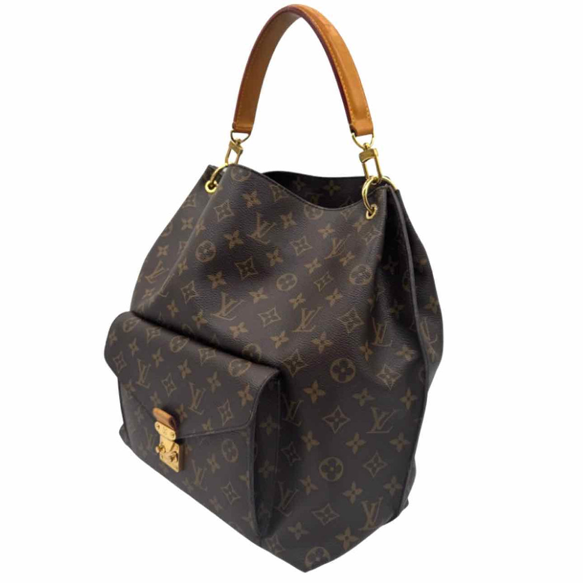 LOUIS VUITTON Monogram Canvas Metis Hobo Bag Brown