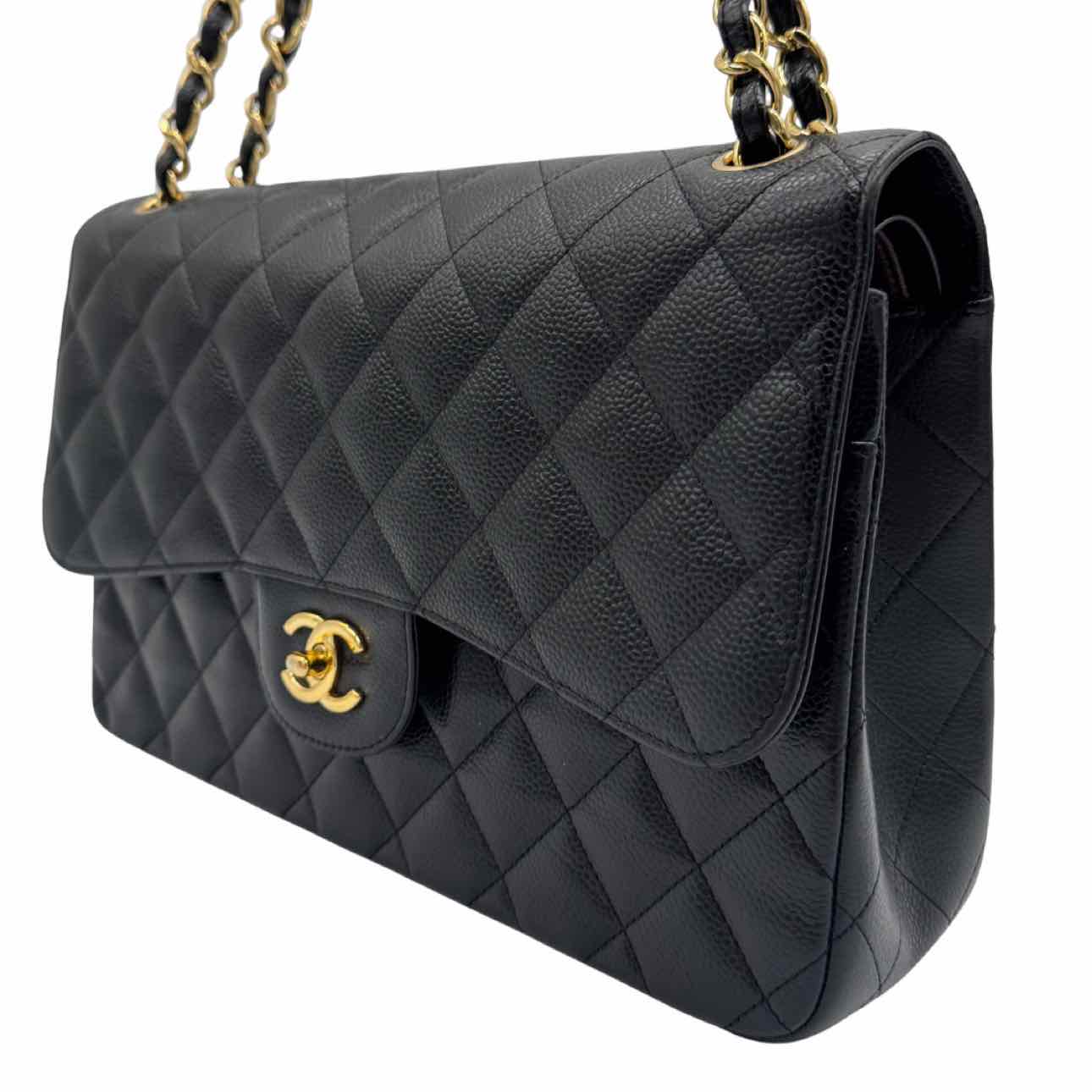 CHANEL Quilted Caviar Classic Double Flap Jumbo