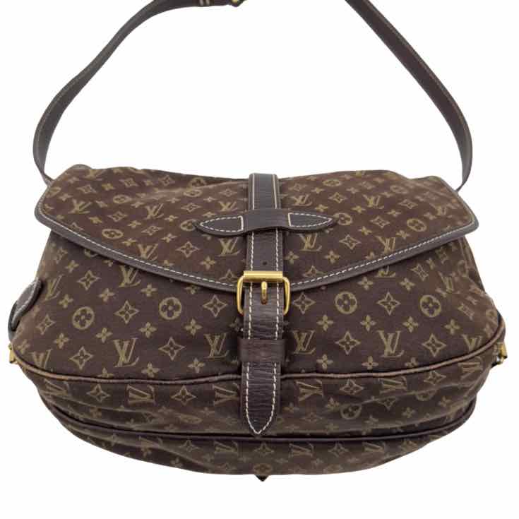 LOUIS VUITTON Monogram Mini Lin Saumur 30 Brown Messenger Bag (Pre-Owned)